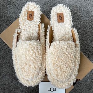 NIB Authentic 💕 UGG Lane Fluff Genuine Shearling Loafer Slipper In Natural